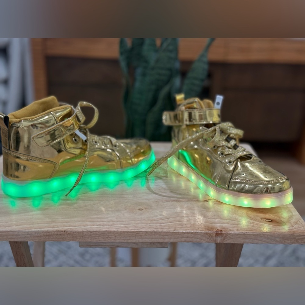 Gold High Tops with LED Lights Size 7